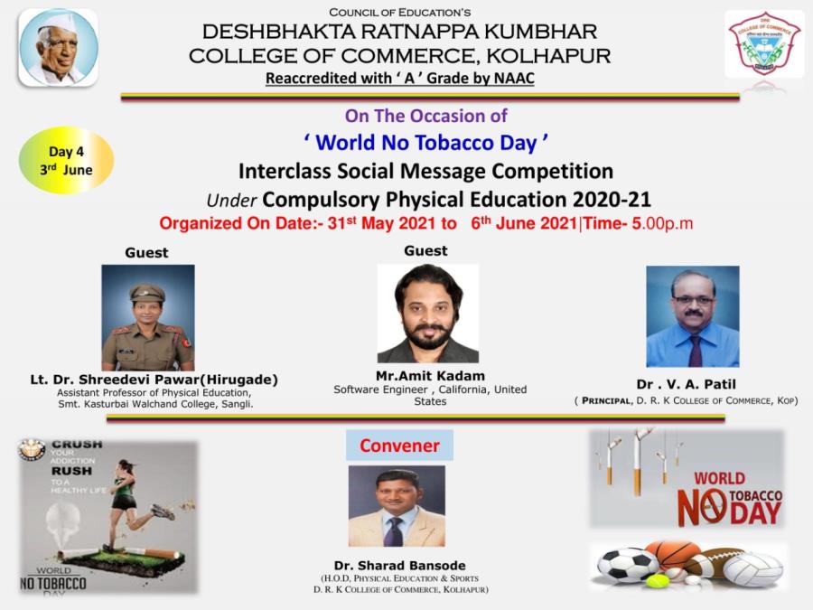 International Conference on National  Burning Issues & Social Messages , Day 4. Organised by Department of Physical Education & Sports.